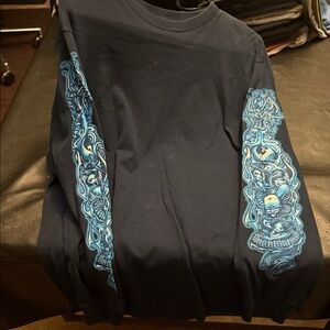 Tribal Dark Blue Long Sleeve with Blue Graphic
